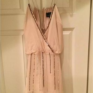 SUSIE MOORATOFF CREME SEQUIN TUNIC TOP 0 RUNS BIG